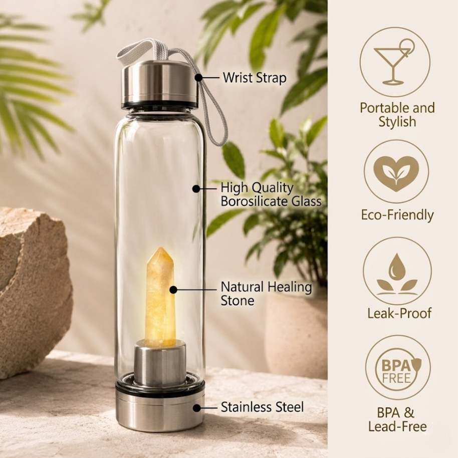 Citrine Crystal Water Bottle