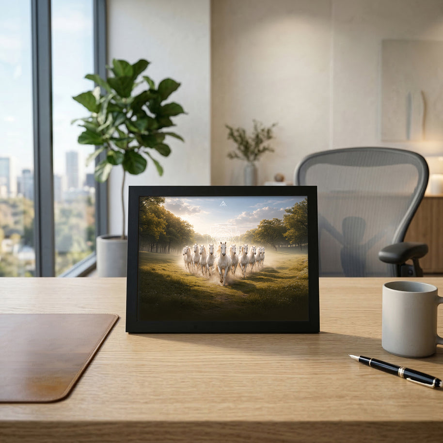 12 White Horses Vastu Painting (North-West)