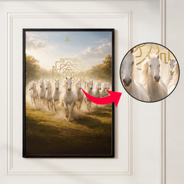12 White Horses Vastu Painting (North-West)