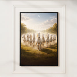 12 White Horses Vastu Painting (North-West)