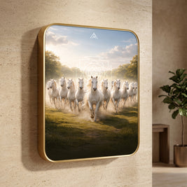 12 White Horses Vastu Painting (North-West)