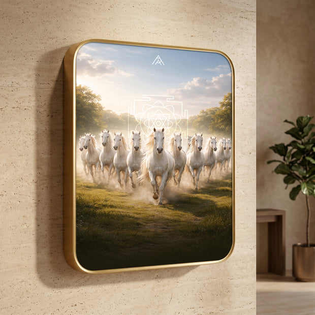 12 White Horses Vastu Painting (North-West)