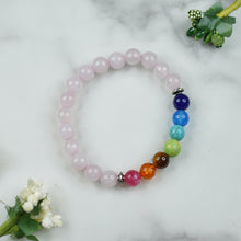 Chakras and Rose Quartz Bracelet