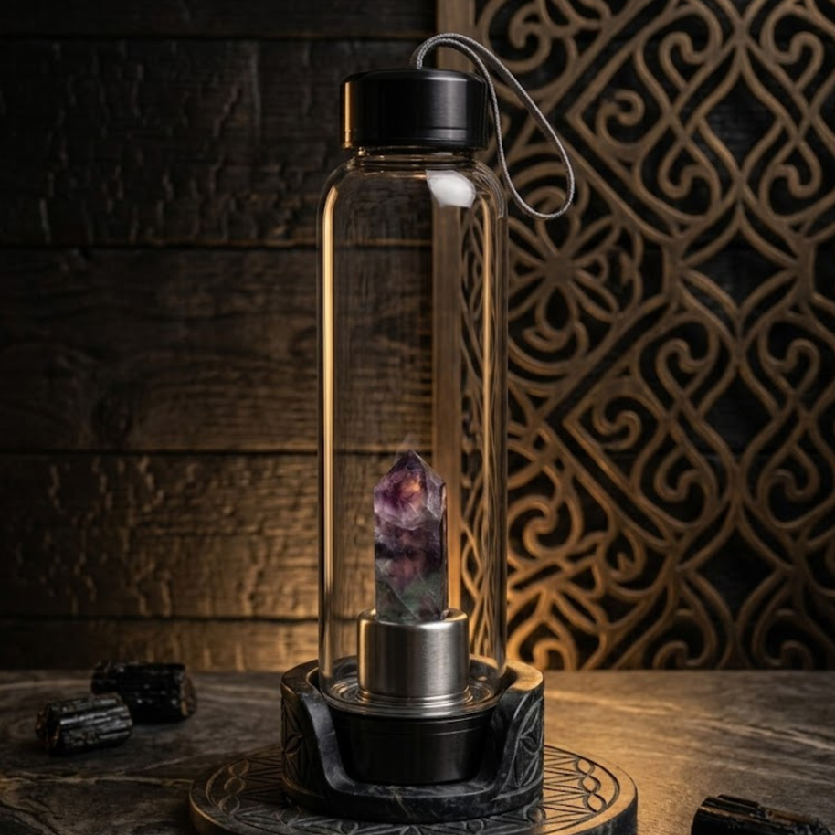 Fluorite Crystal Infuser Water Bottle