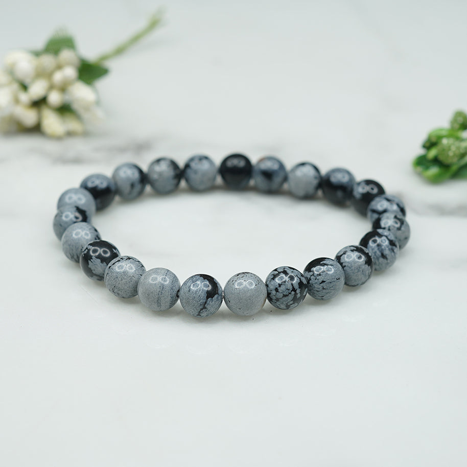 Snowflake Obsidian Bracelet