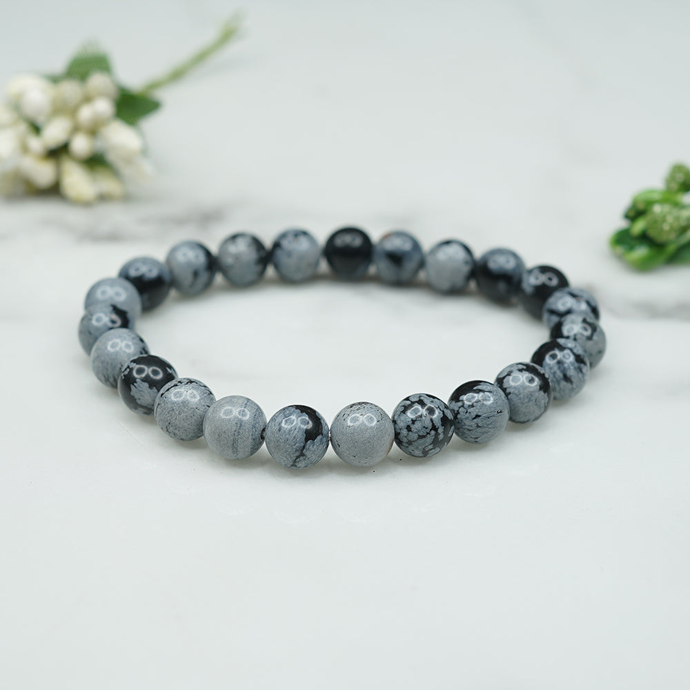 Snowflake Obsidian Bracelet