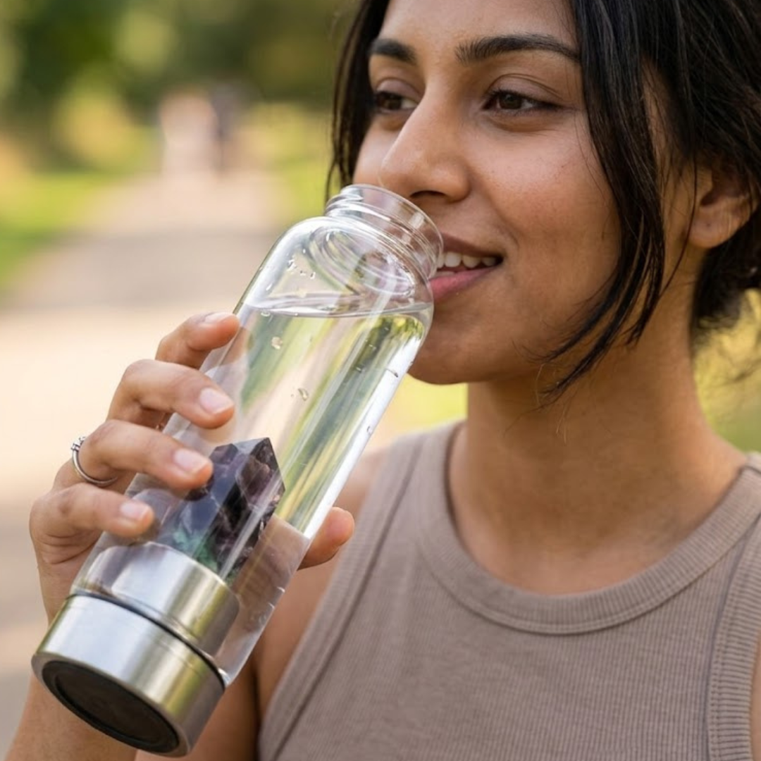 Fluorite Crystal Infuser Water Bottle