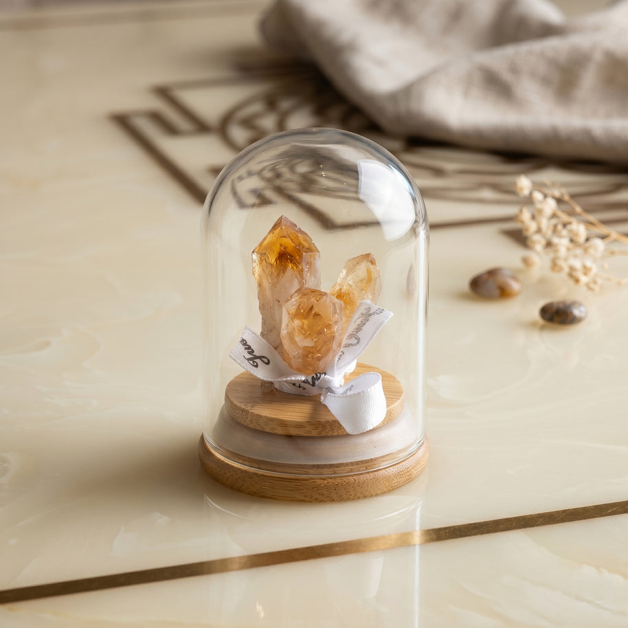 Natural Amethyst, Topaz & Citrine Crystal Cluster Bottle Ornament