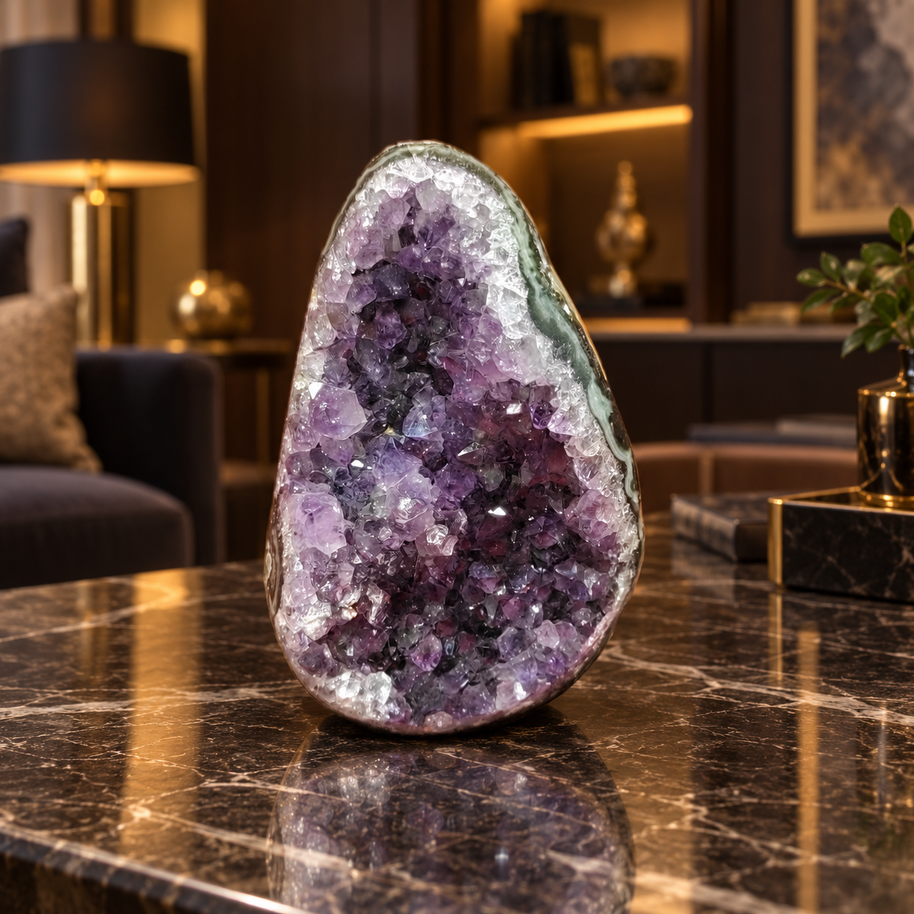 Premium Natural Amethyst Crystal – Purple Crystal Home Décor & Serenity Accent | Size: 5×7 | 236 Grams