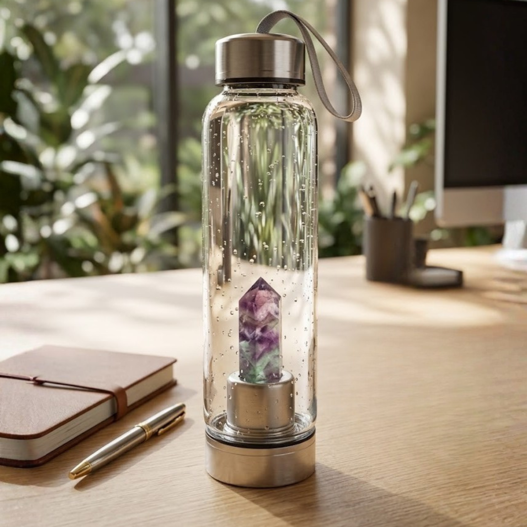 Fluorite Crystal Infuser Water Bottle