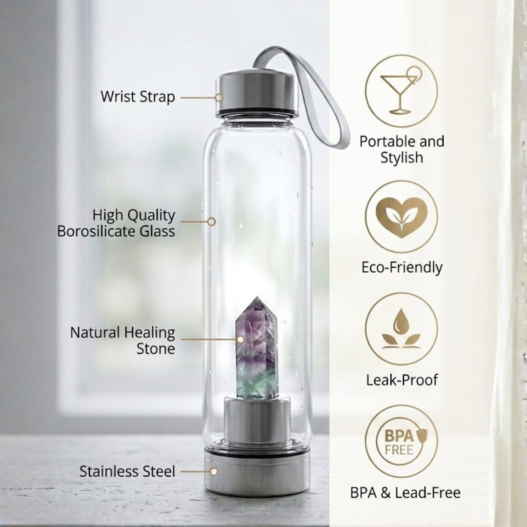 Fluorite Crystal Infuser Water Bottle