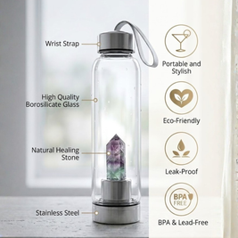 Fluorite Crystal Infuser Water Bottle
