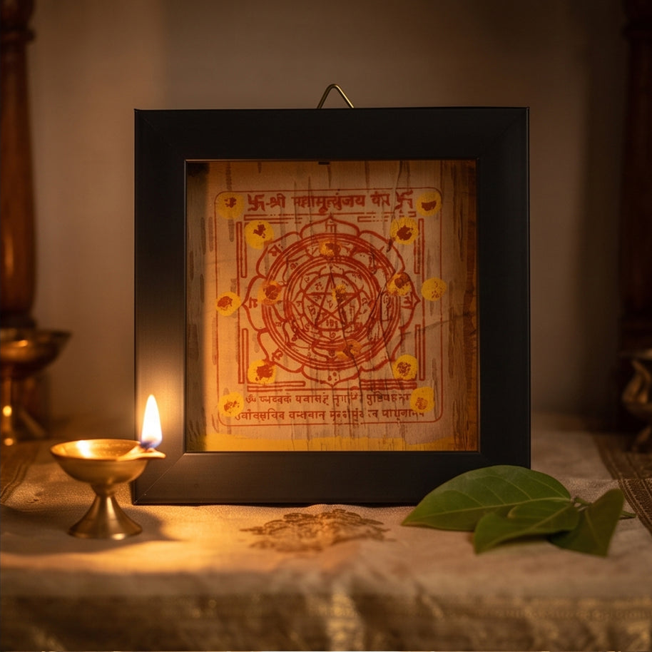 Bhojpatra Mahamrityunjay Yantra 6X6 Inch
