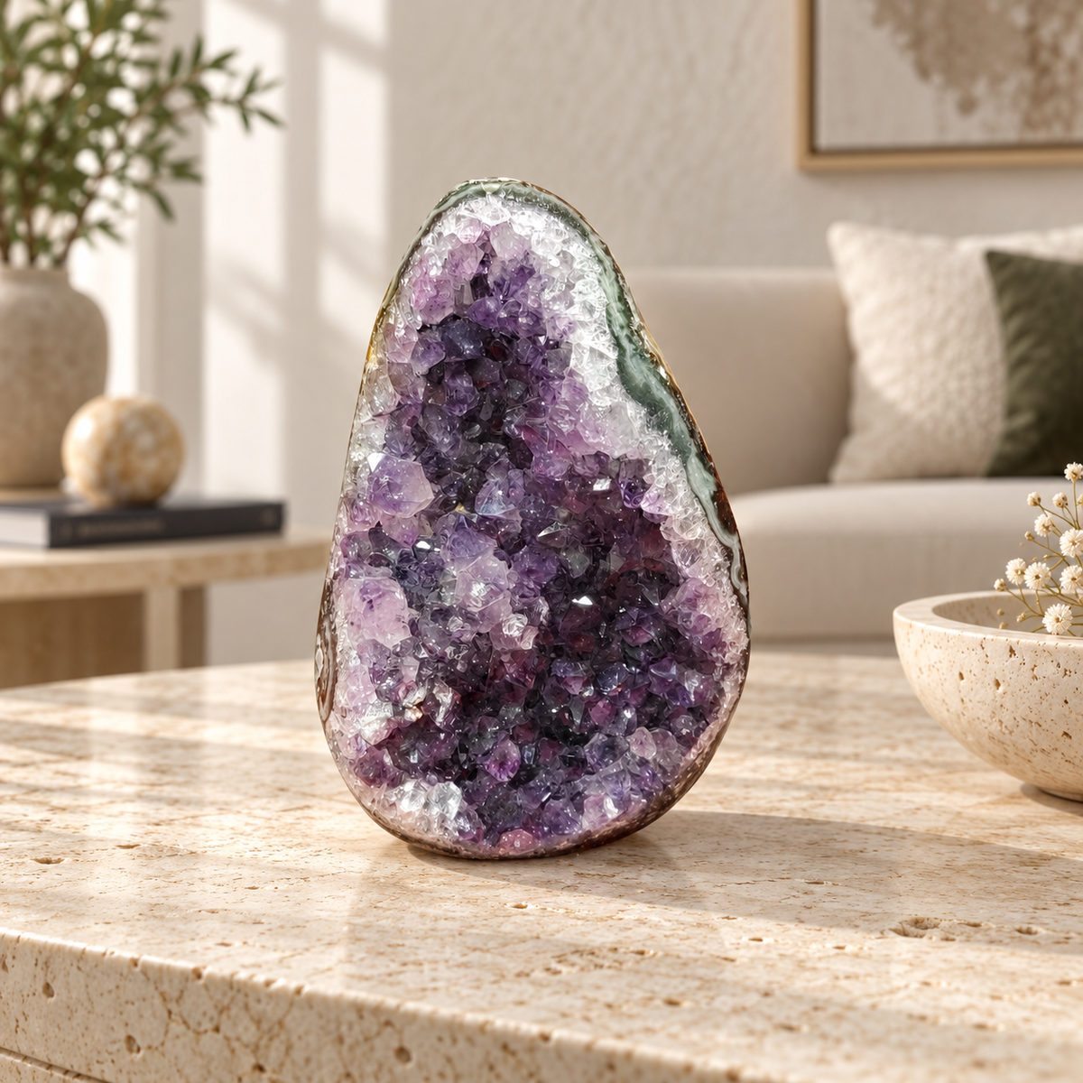 Premium Natural Amethyst Crystal – Purple Crystal Home Décor & Serenity Accent | Size: 5×7 | 236 Grams