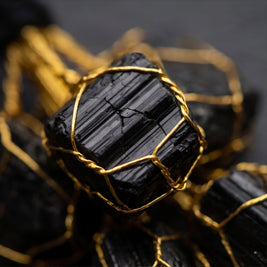 Black Tourmaline Raw Chunks Door Hanging