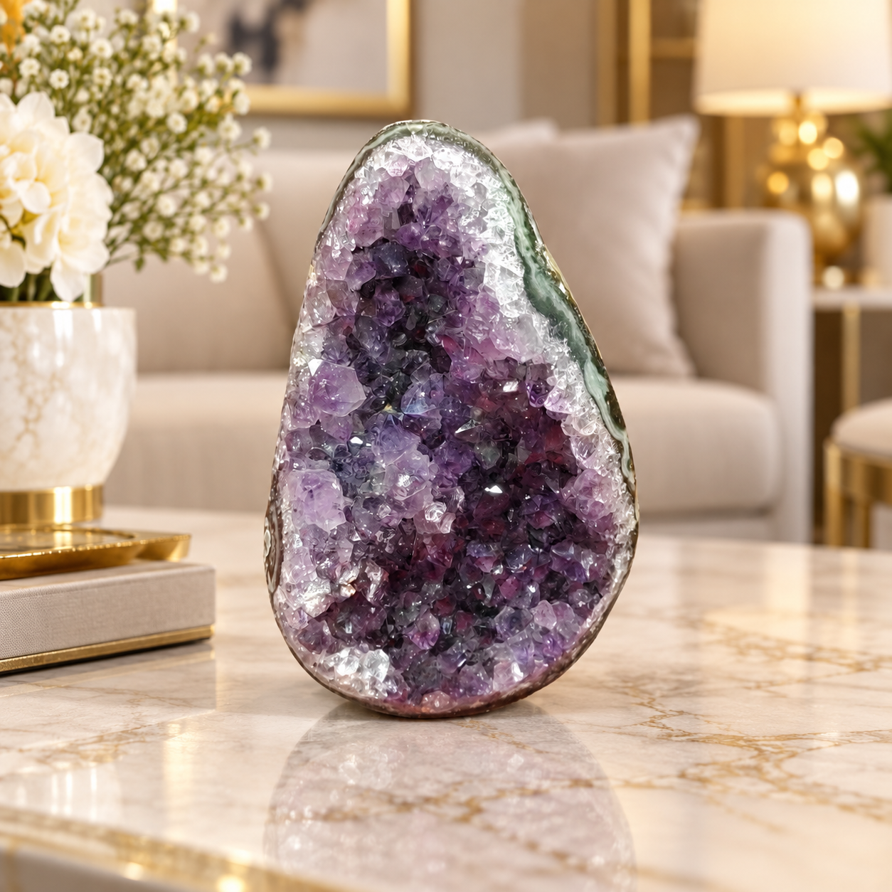 Premium Natural Amethyst Crystal – Purple Crystal Home Décor & Serenity Accent | Size: 5×7 | 236 Grams