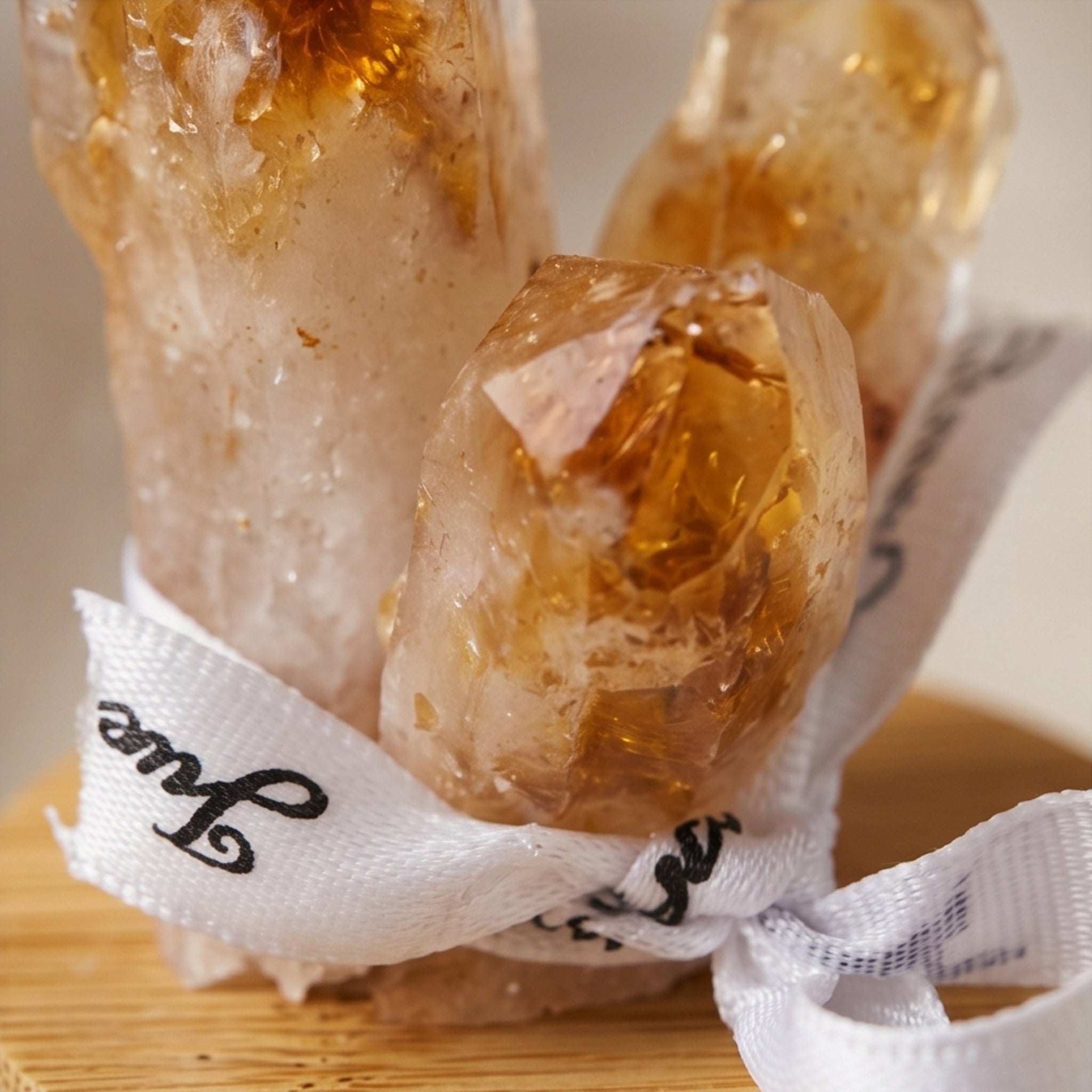 Natural Amethyst, Topaz & Citrine Crystal Cluster Bottle Ornament