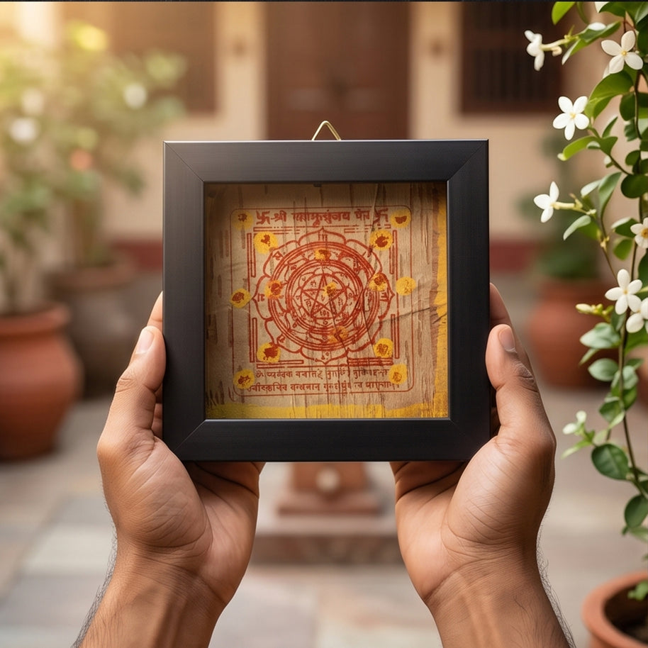 Bhojpatra Mahamrityunjay Yantra 6X6 Inch