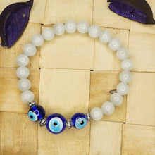 Evil eye moonstone bracelet