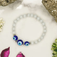 Evil eye moonstone bracelet