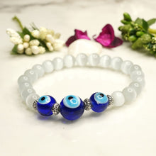 Evil eye moonstone bracelet