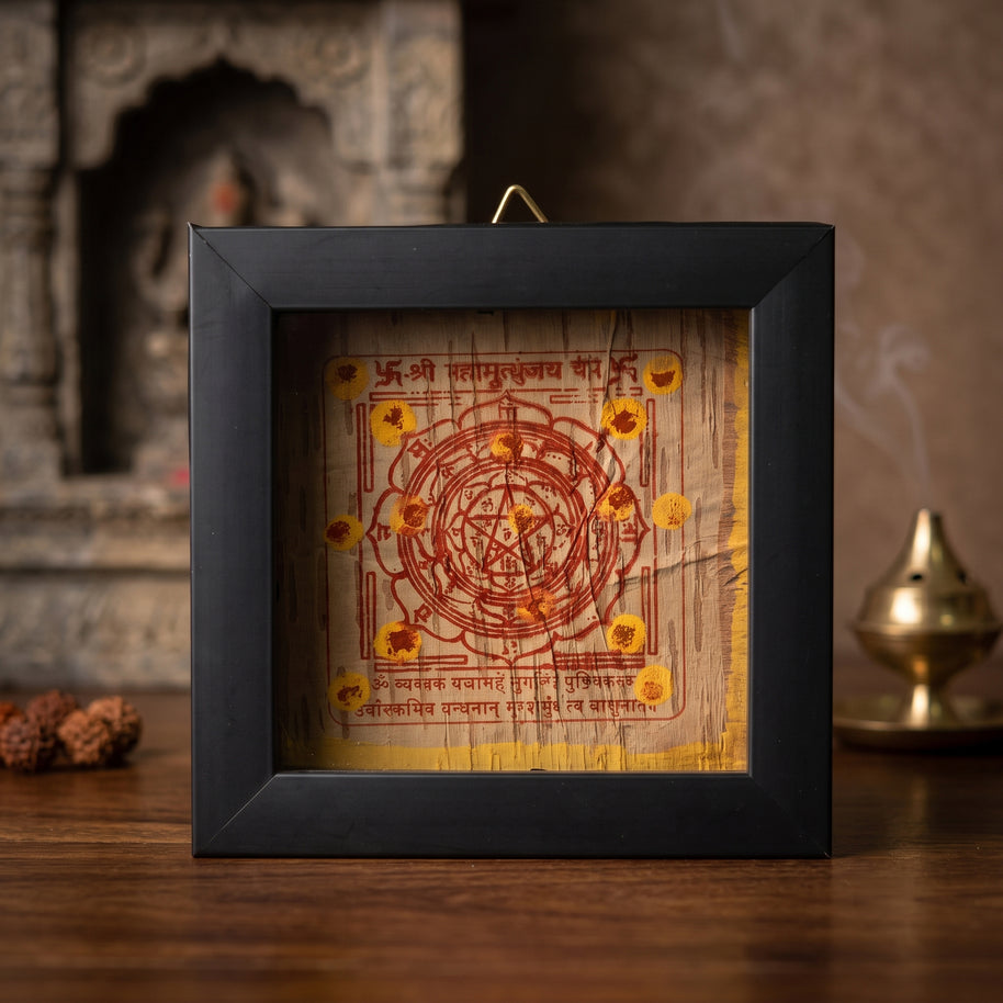 Bhojpatra Mahamrityunjay Yantra 6X6 Inch
