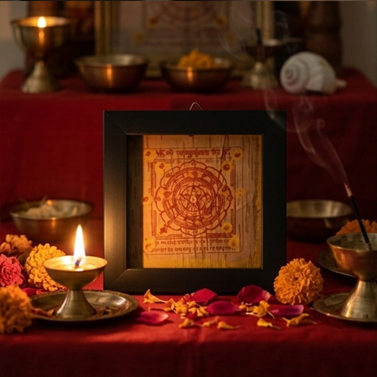 Bhojpatra Mahamrityunjay Yantra 6X6 Inch
