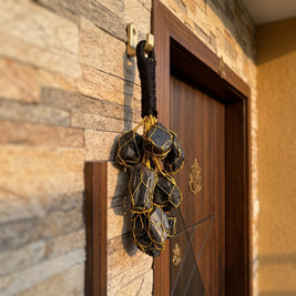Black Tourmaline Raw Chunks Door Hanging