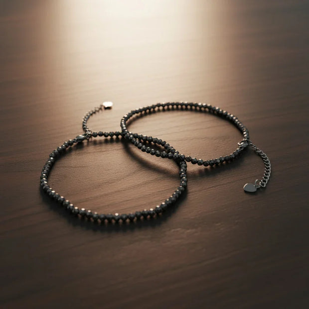 Natural Pyrite Anklet | Set of 2