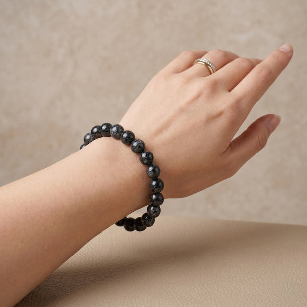 Black Rutilated Quartz Chips Bracelet