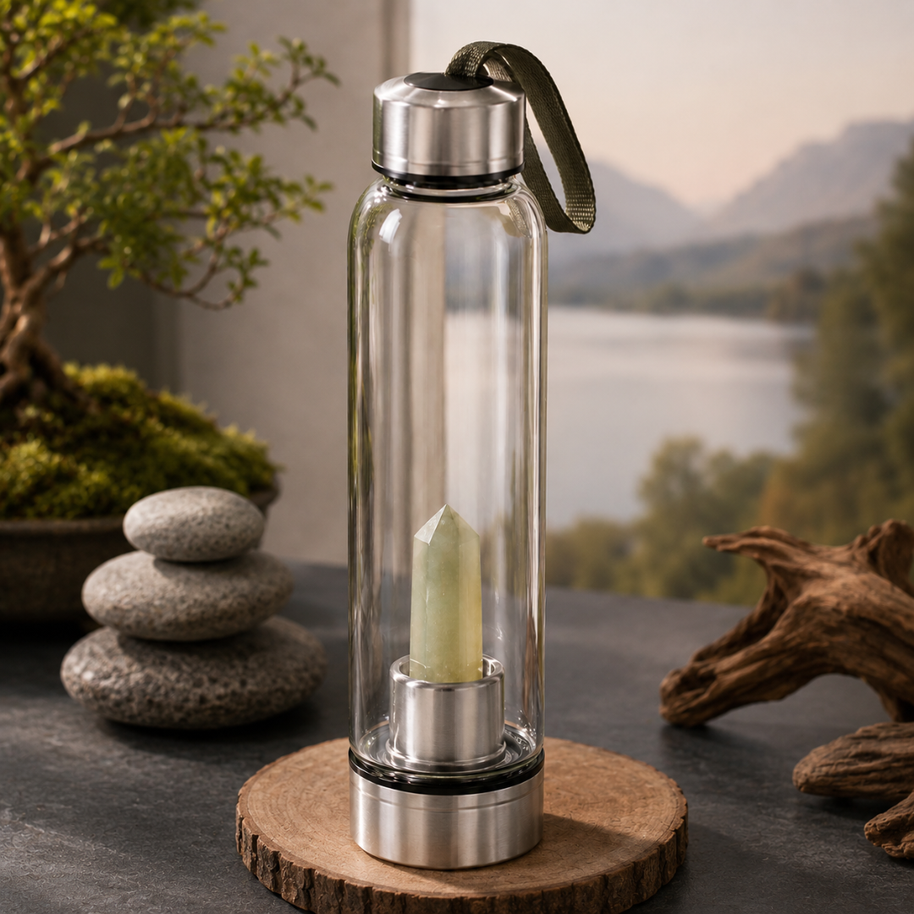 Green Aventurine Crystal Water Bottle