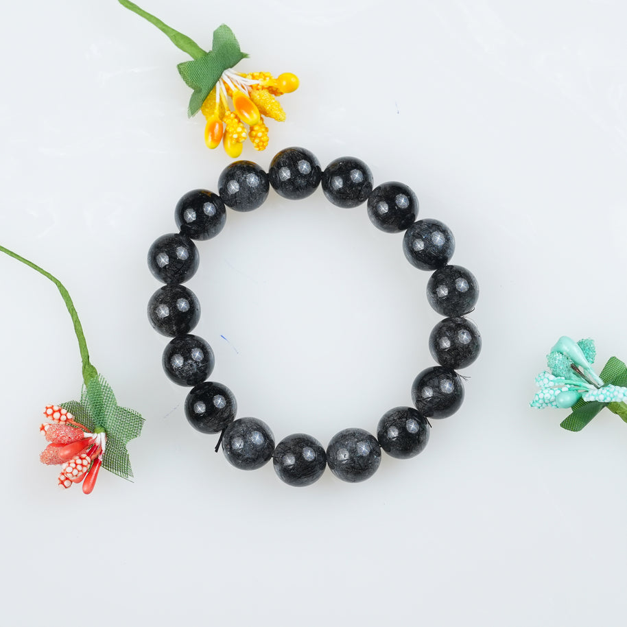 Black Rutilated Quartz Chips Bracelet