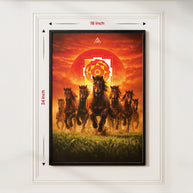 7 Brown Running Horses Vastu Painting