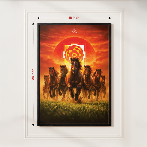 7 Brown Running Horses Vastu Painting