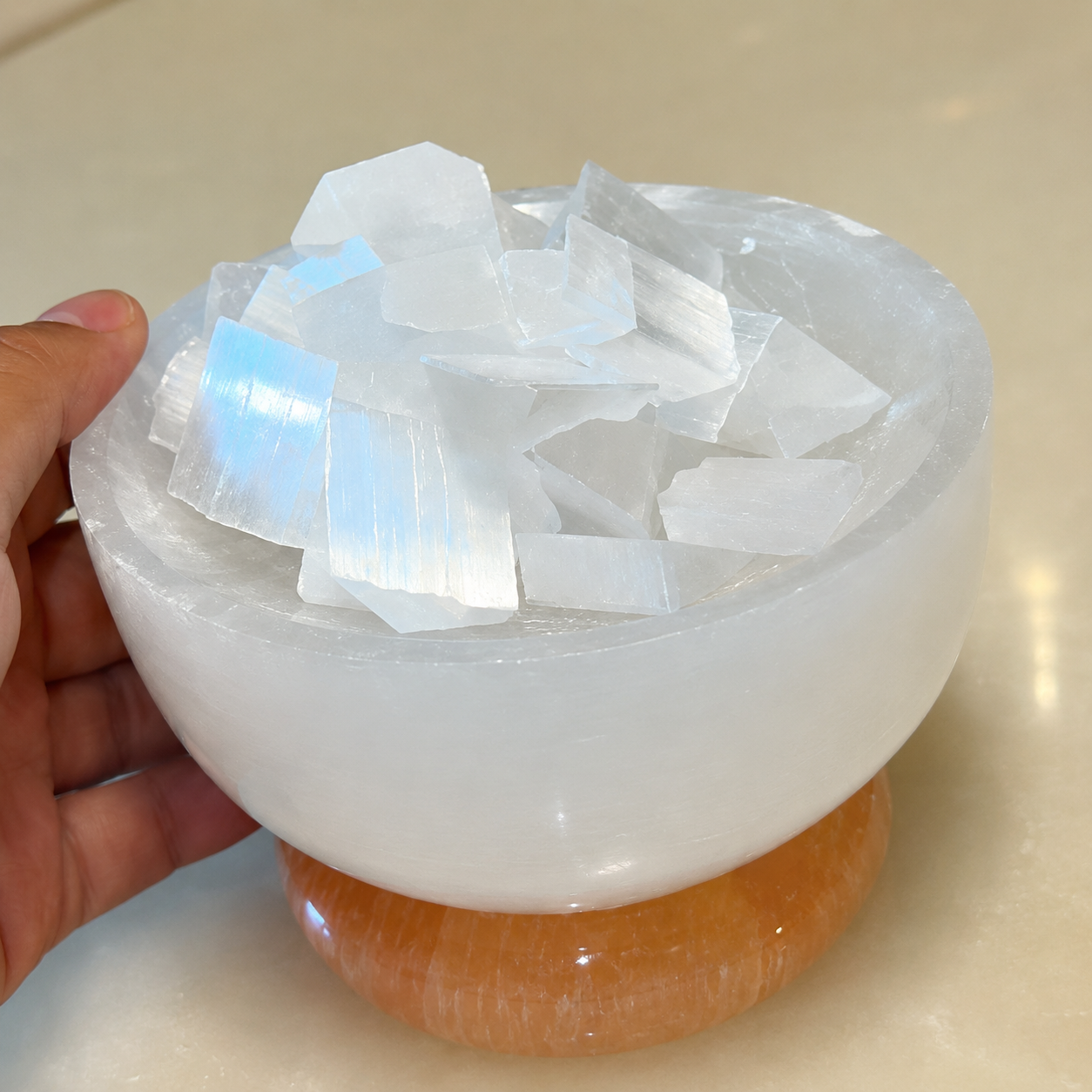 Original Selenite Crystal Bowl - Natural Energised Raw Selenite Stone