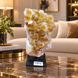 Premium Natural Citrine Crystal Décor – Symbol of Wealth, Abundance & Positivity (12×7 cm, 560 gm)