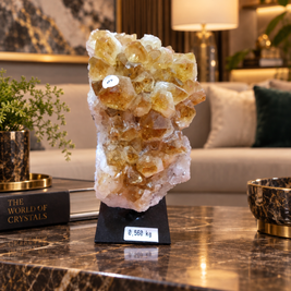 Premium Natural Citrine Crystal Décor – Symbol of Wealth, Abundance & Positivity (12×7 cm, 560 gm)