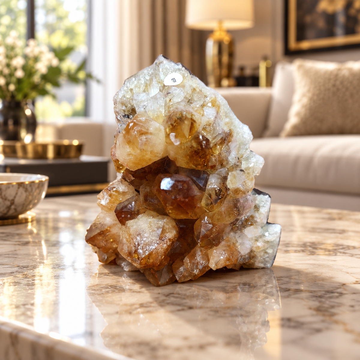 Premium Citrine Crystal Formation Décor – Abundance, Prosperity & Positivity Symbol (12×12 cm, 1.03 kg)