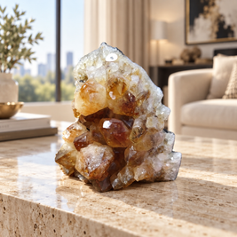 Premium Citrine Crystal Formation Décor – Abundance, Prosperity & Positivity Symbol (12×12 cm, 1.03 kg)