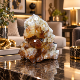 Premium Citrine Crystal Formation Décor – Abundance, Prosperity & Positivity Symbol (12×12 cm, 1.03 kg)
