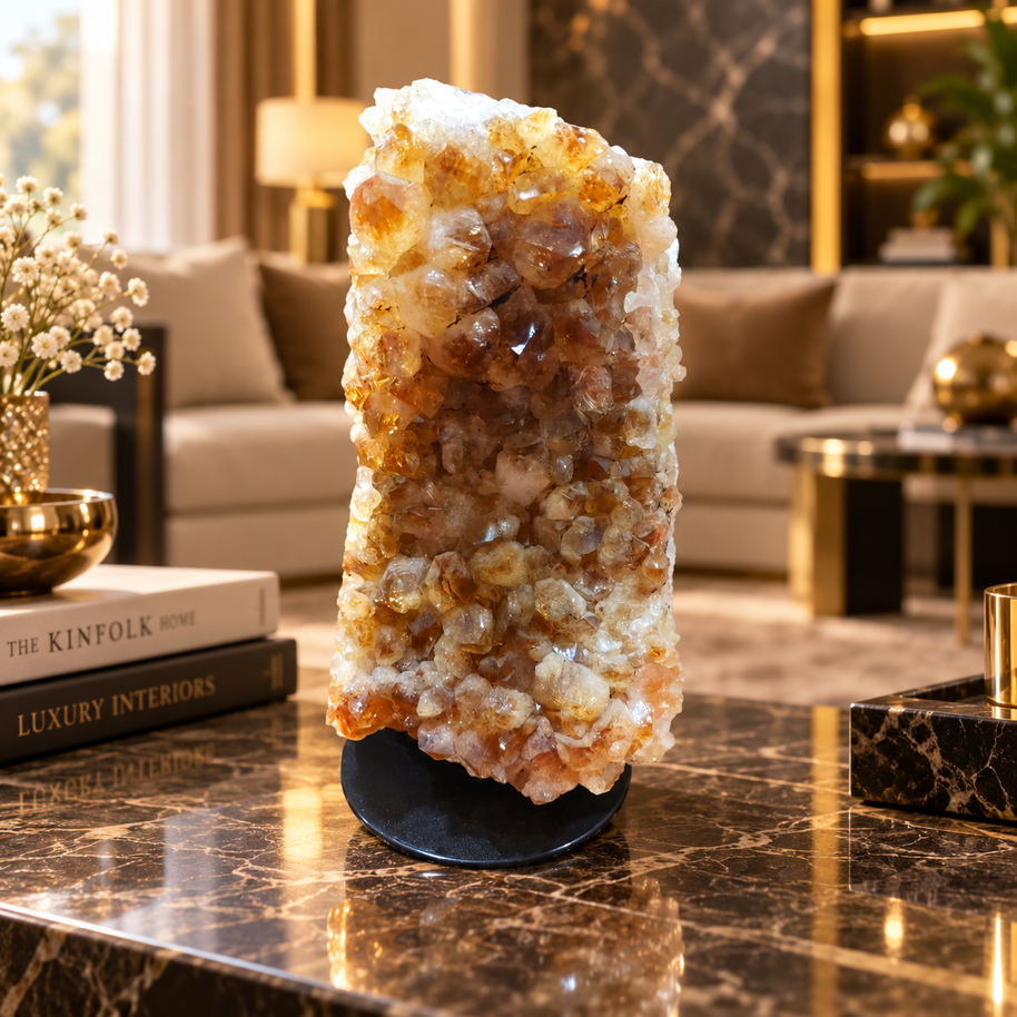 Premium Citrine Crystal Specimen – Natural Abundance, Prosperity & Positivity Décor (16×8 cm, 1.53 kg)