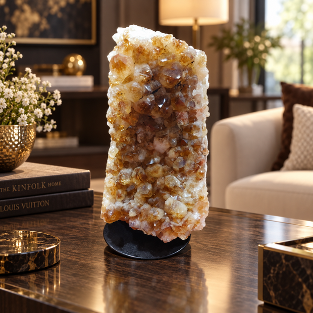 Premium Citrine Crystal Specimen – Natural Abundance, Prosperity & Positivity Décor (16×8 cm, 1.53 kg)