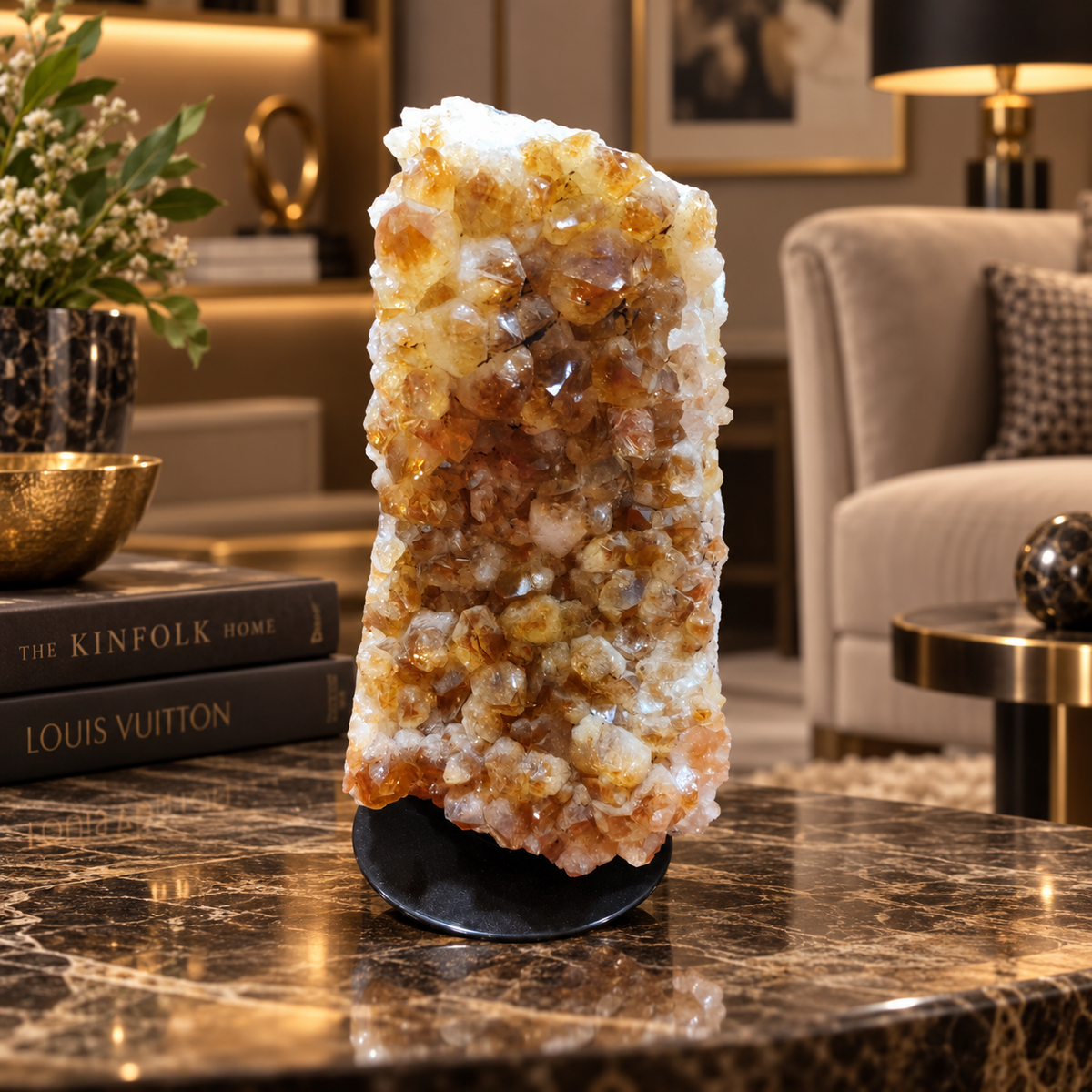 Premium Citrine Crystal Specimen – Natural Abundance, Prosperity & Positivity Décor (16×8 cm, 1.53 kg)