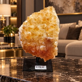 Citrine Crystal Décor Piece – Premium Natural Formation for Positivity & Abundance (7×7 cm, 770 gm)