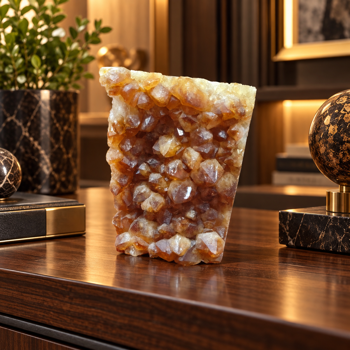 Premium Citrine Crystal Formation – Natural Prosperity & Abundance Home Décor (8×11 cm, 966 gm)