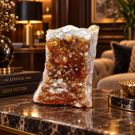 Natural Citrine Crystal Cluster Décor – Abundance, Success & Positive Energy Symbol (6×10 cm, 491 gm)