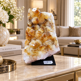 Premium Natural Citrine Crystal Décor – Symbol of Wealth, Abundance & Positivity (8×13 cm, 755 gm)