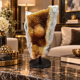 Natural Citrine Crystal Cluster Décor – Abundance, Success & Positive Energy Symbol (17×9 cm, 1.41 kg)