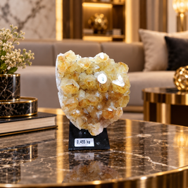 Premium Citrine Crystal Formation Décor – Abundance, Prosperity & Positivity Symbol (9×7 cm, 455 gm)