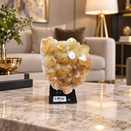 Premium Citrine Crystal Formation Décor – Abundance, Prosperity & Positivity Symbol (9×7 cm, 455 gm)